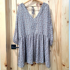 Hayden LA Size 2X Baby Doll Tunic Peplum Top Flowy Cottagecore Boho Ditsy Floral